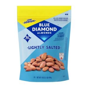 Blue Diamond Almonds Lightly Salted Low Sodium Snack Nuts, 16 oz, Pack of 1